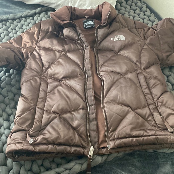 North Face Brown Puffer Jacket Alis 550 M - Picture 1 of 7
